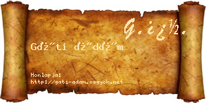 Gáti Ádám névjegykártya